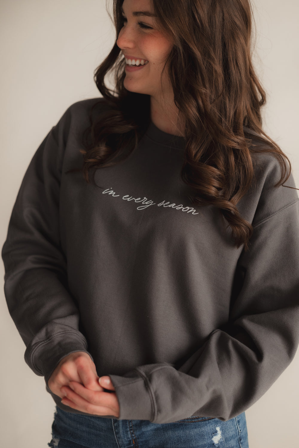 In Every Season Pullover- Charcoal