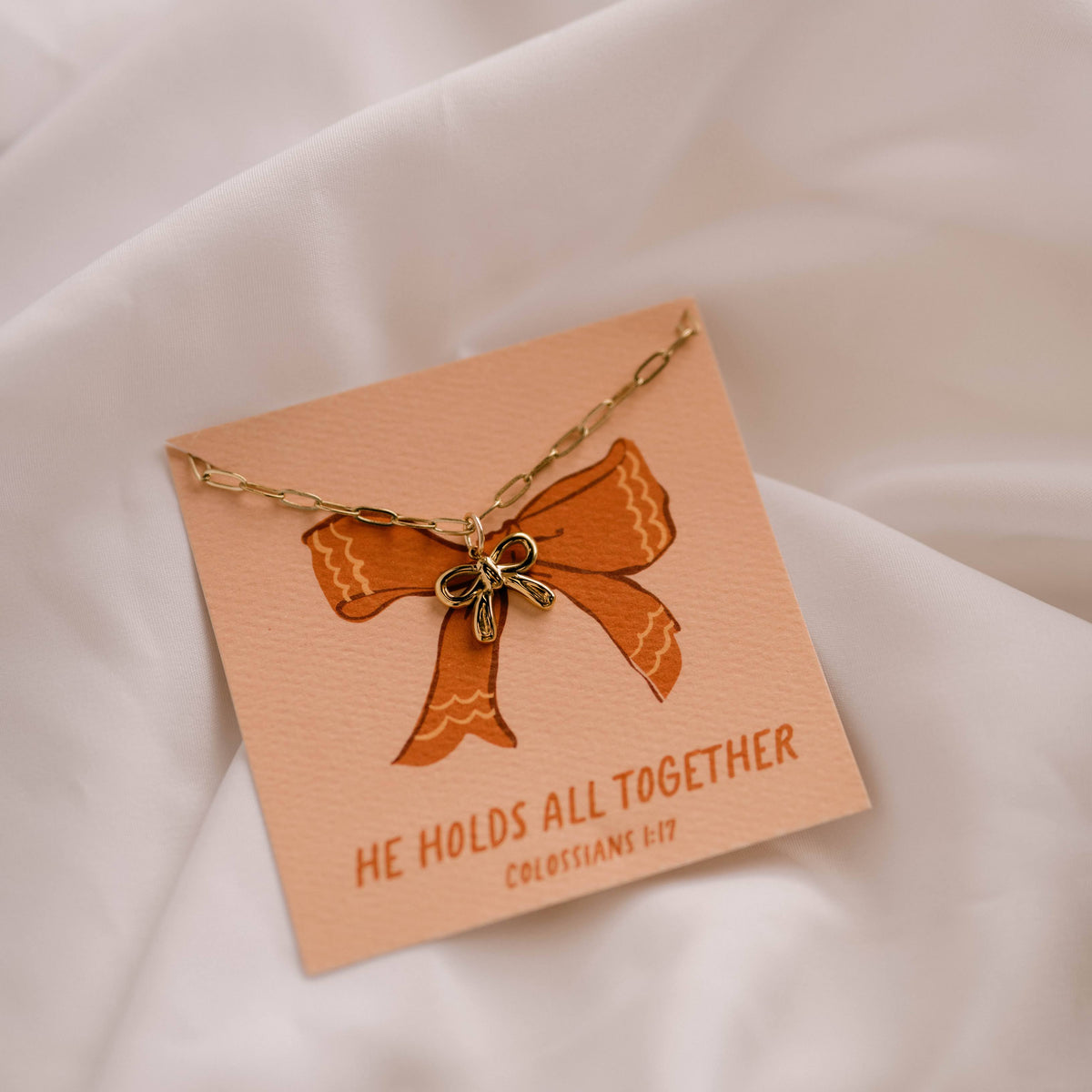 He Holds All Together Charm Necklace Dear Heart