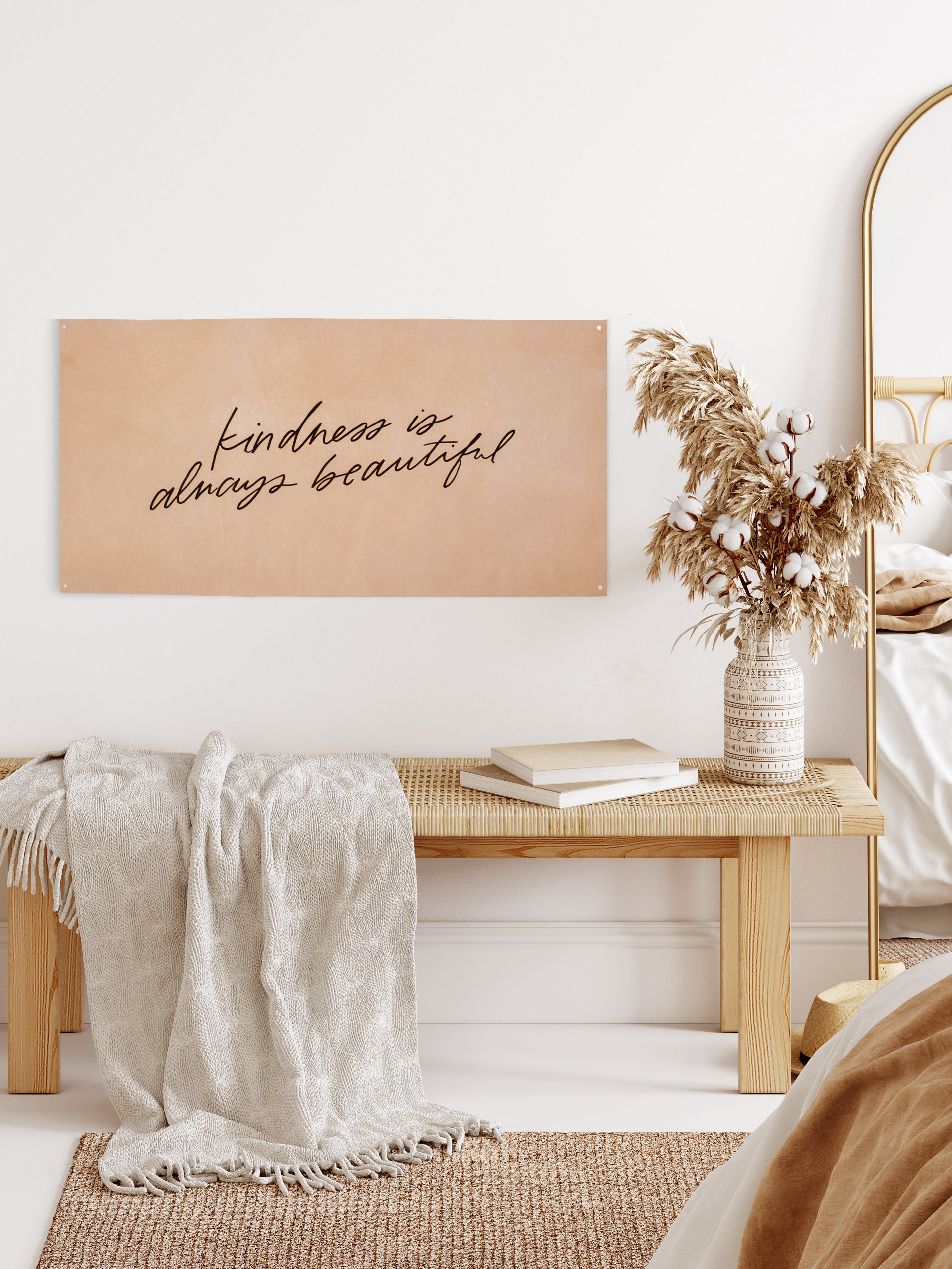 Kindness is Always Beautiful Leather Banner