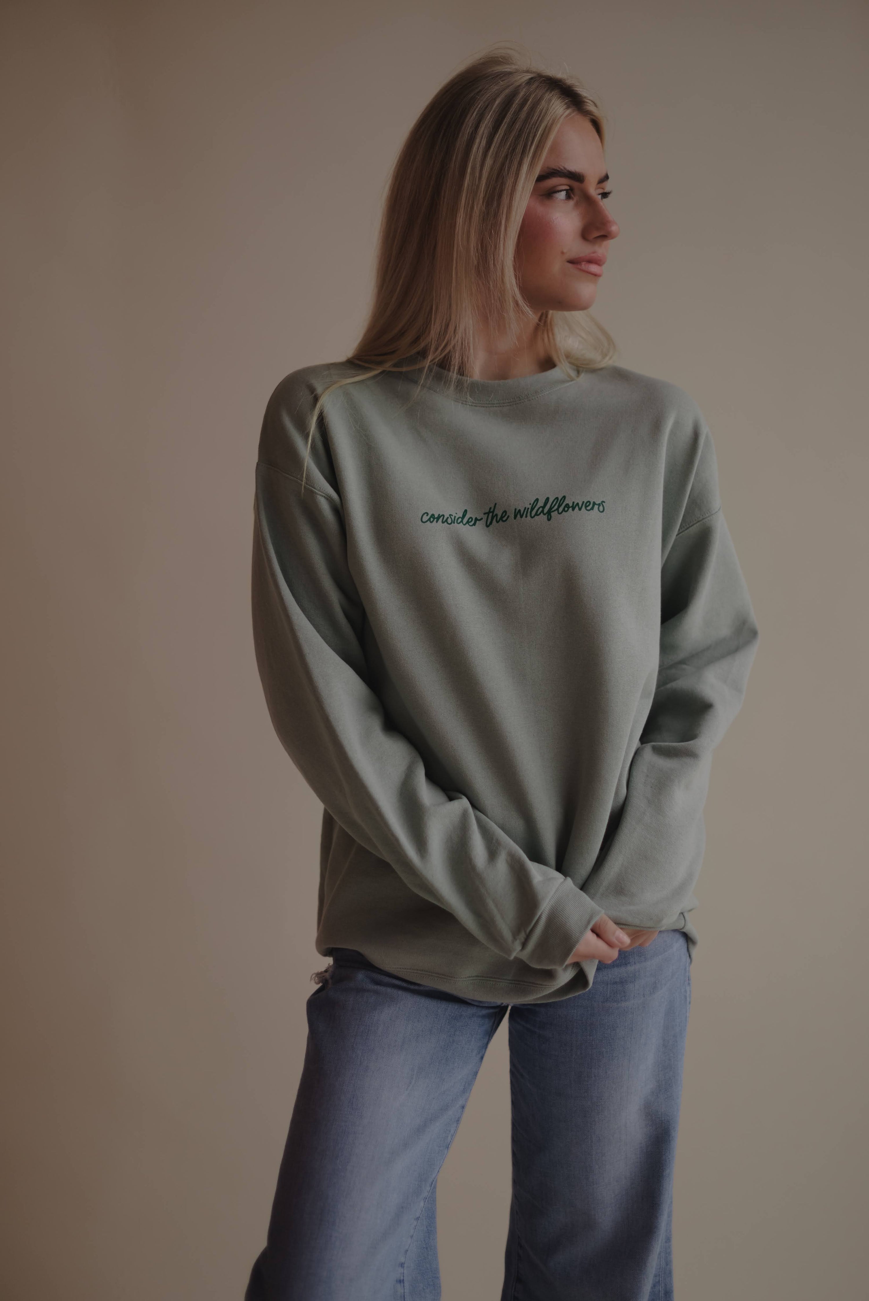 Consider the Wildflowers Pullover - Sage
