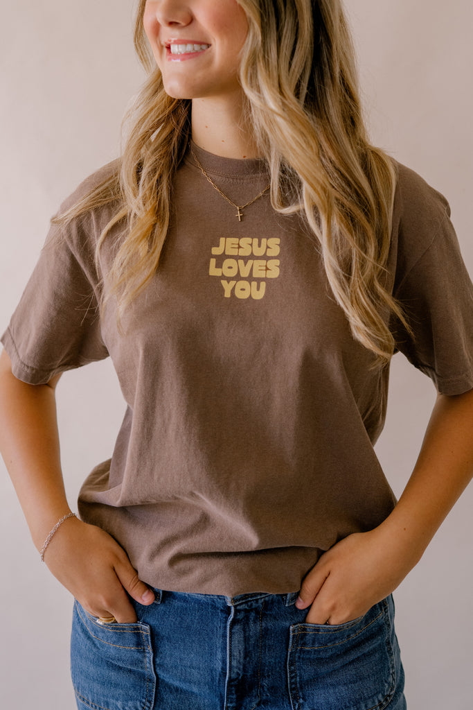 Jesus Loves You Tee - Espresso