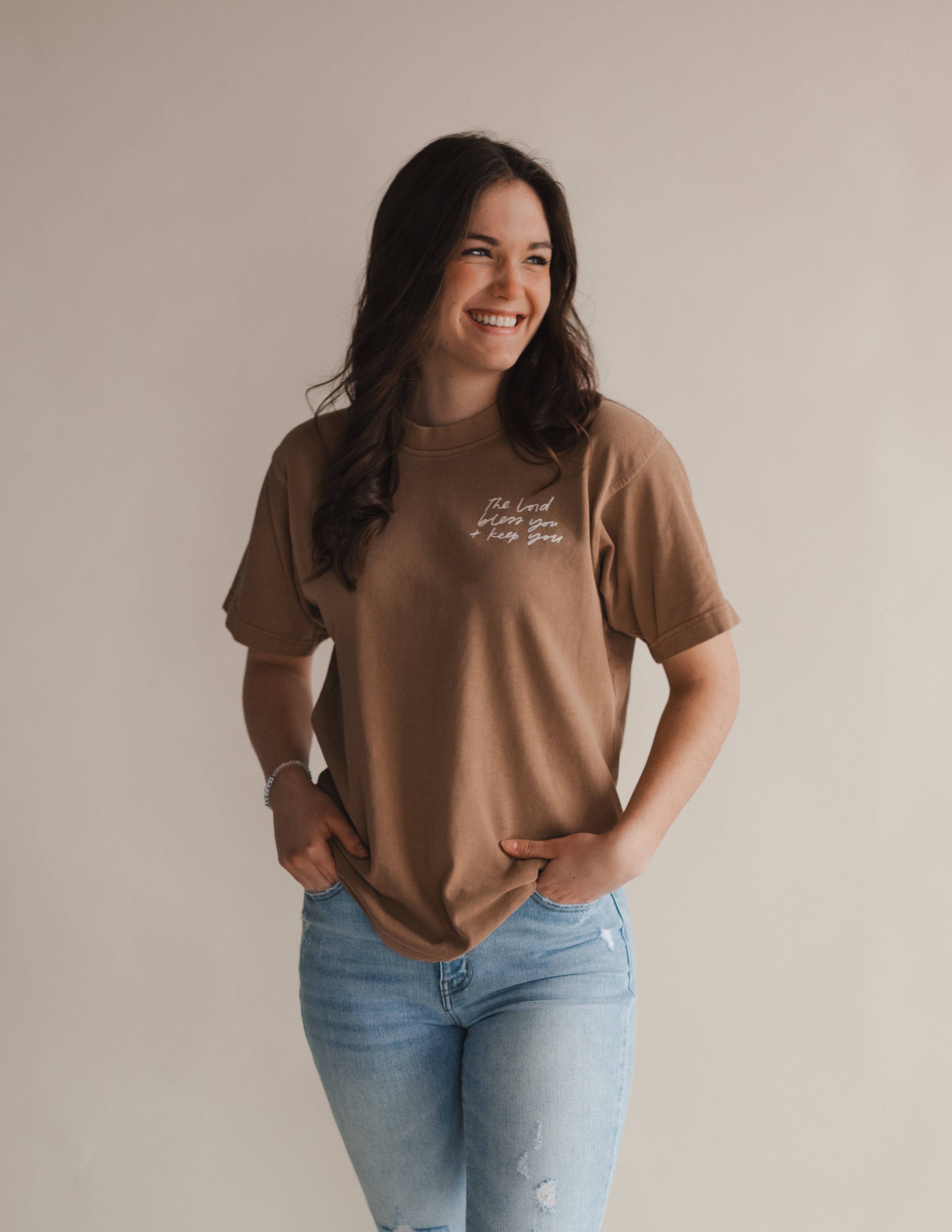 The Blessing Tee- Light Brown - Heavyweight