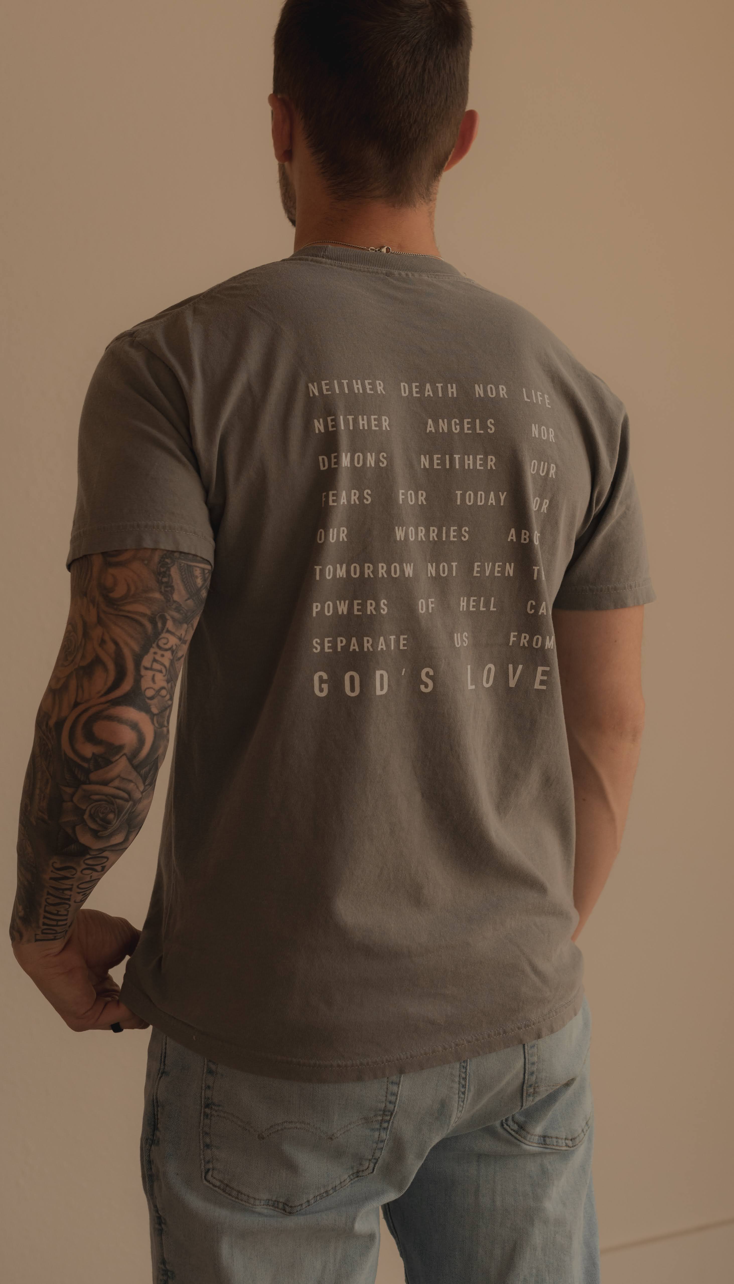 From His Love Tee- Grey
